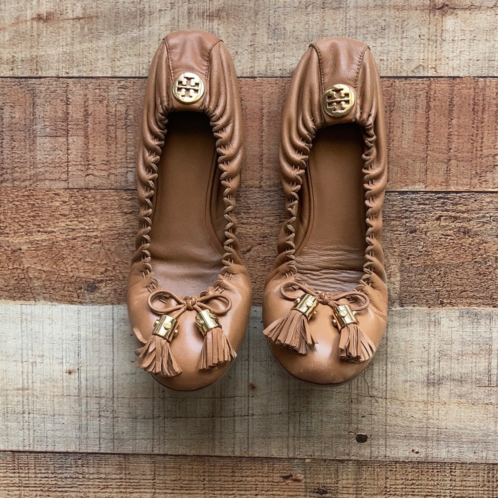 Tory Burch Reese Ballet Flat Tan 9.5